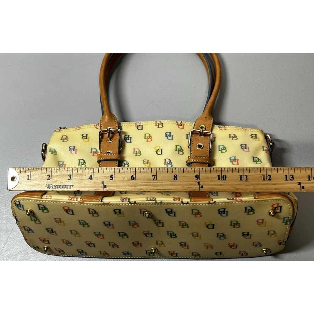 Vintage Dooney & Bourke Multicolor Signature Satchel Rainbow Monogram Print Y2K - Picture 15 of 16